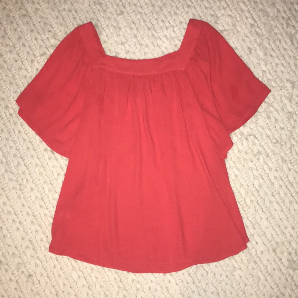 Loft red/coral dress blouse size small